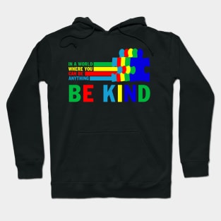 In A World Where You Can Be Anything Be Kind Autism Puzzle Vintage Hoodie